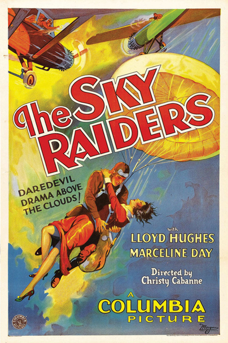Framed Sky Raiders Giclee print hanging in a stylish living room setting