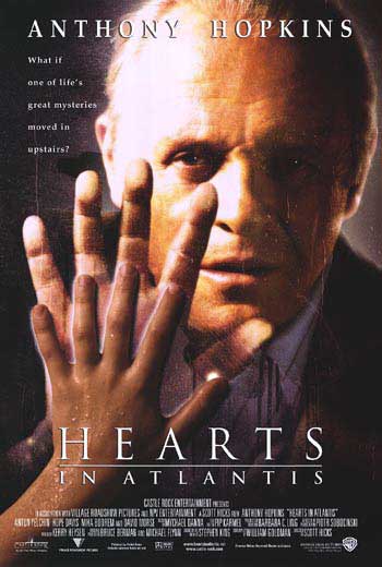 Cover of Hearts In Atlantis, showcasing its intriguing design and Stephen King's name prominently featured.