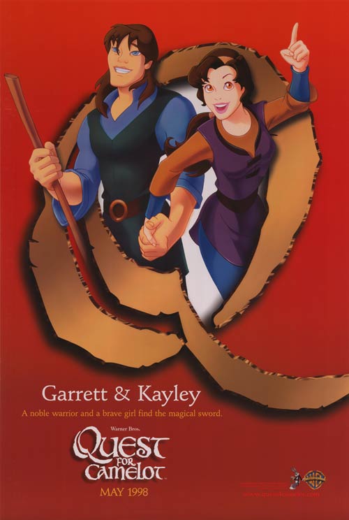 Cover art of Quest For Camelot DVD showcasing animated characters on a fantasy adventure journey