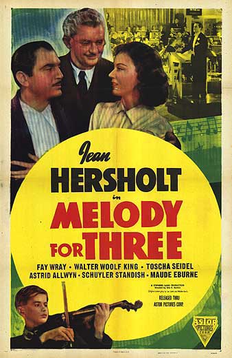 Melody For Three album cover featuring a classical trio in a serene setting.