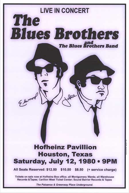 Blues Brothers costumes displayed on mannequins, showcasing their stylish design.