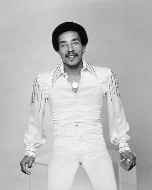 Smokey Robinson vinyl records displayed on a shelf