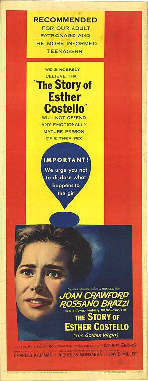 Cover of The Story of Esther Costello hardcover edition, showcasing its elegant design.