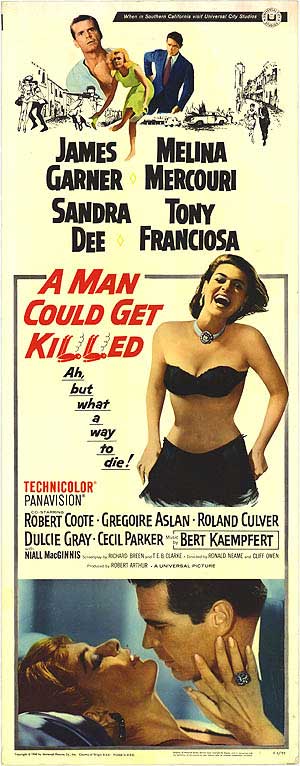 Front cover of 'Man Could Get Killed' thriller novel featuring a mysterious figure