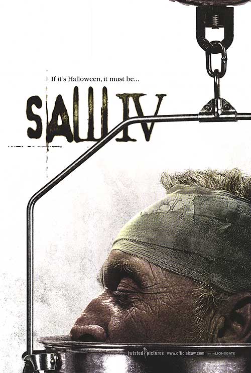 Saw IV DVD cover featuring the iconic Jigsaw character