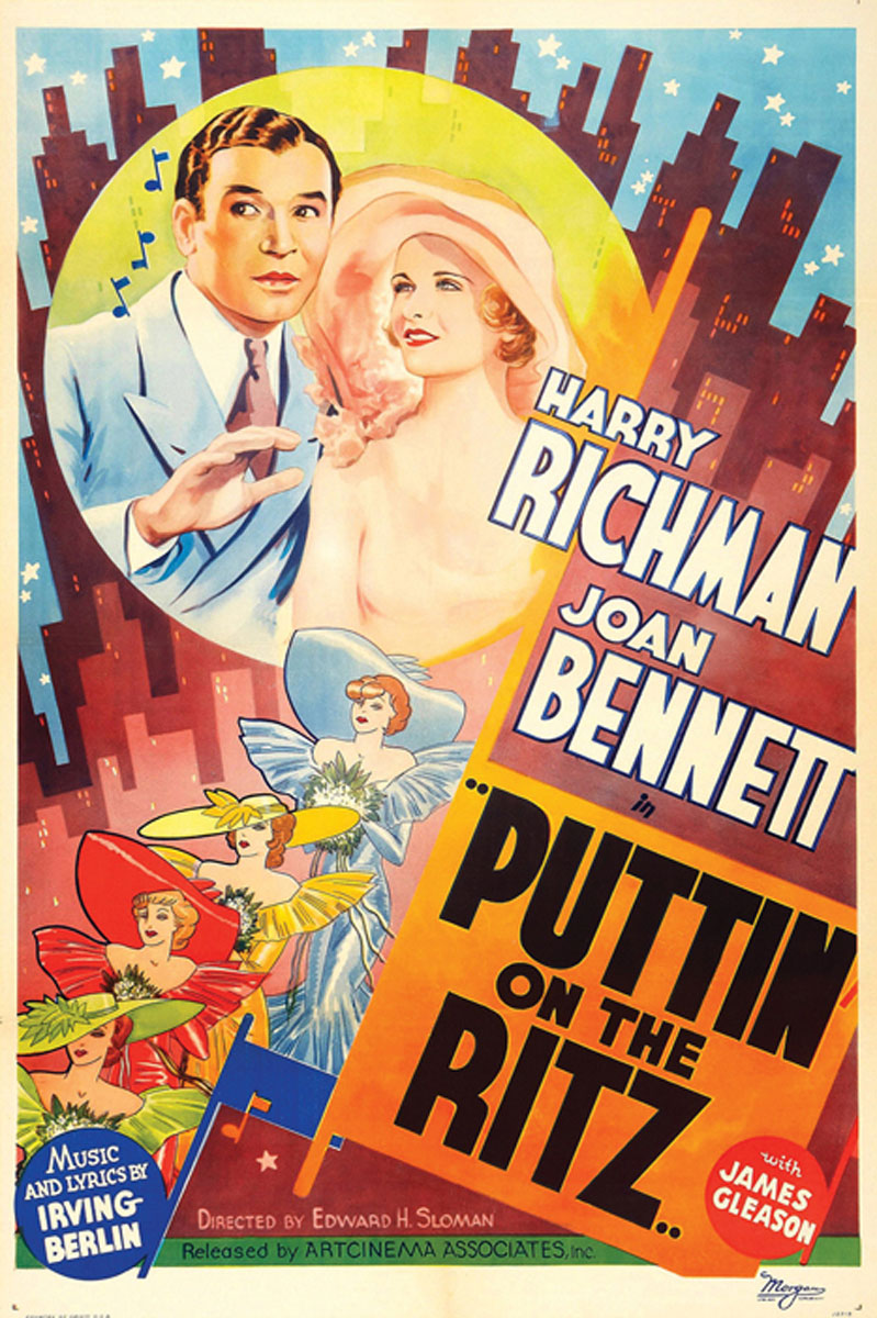 Close-up of the Puttin' On The Ritz giclee print on canvas
