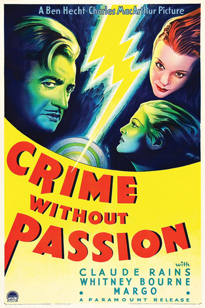 Close-up of 'Crime Without Passion' giclee art print showcasing vibrant colors for home decor