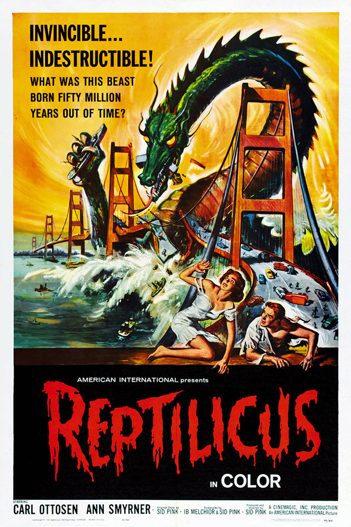 Close-up of Reptilicus giclee print showing detailed artwork
