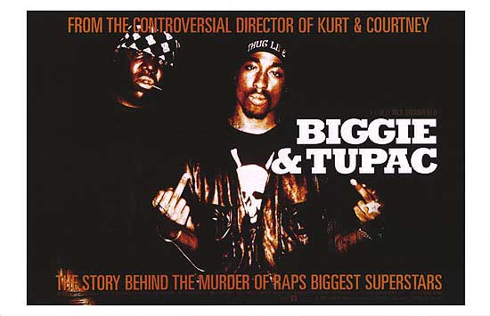 Cover of the Biggie and Tupac documentary DVD featuring iconic images of the rappers.
