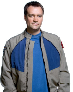 David Hewlett performing in a sci-fi film scene, highlighting his role as a leading actor in the genre