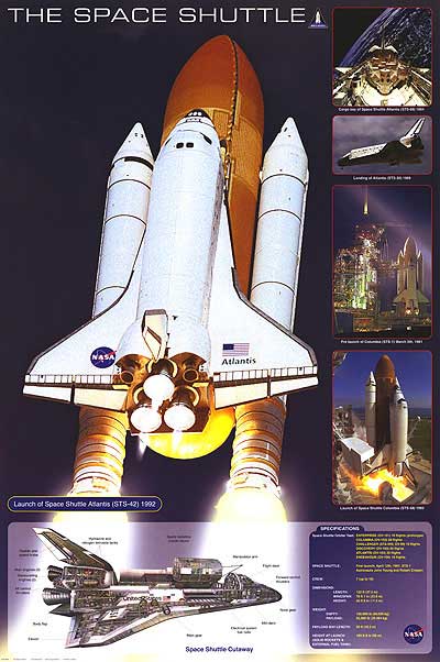 Front view of the detailed space shuttle model showing realistic features