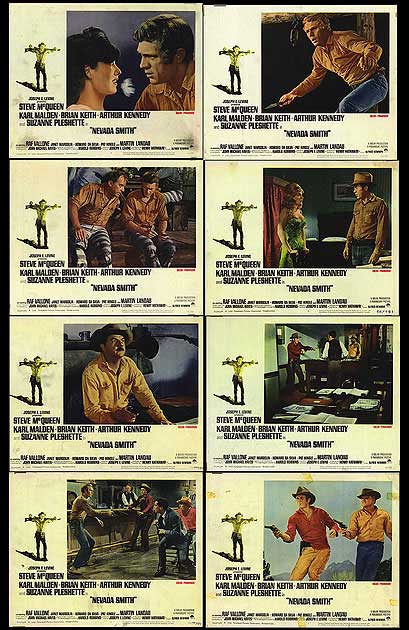 Close-up of Nevada Smith collectible set with vintage Western film props