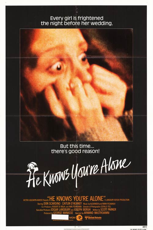 A suspenseful scene from He Knows You're Alone, showcasing the intense atmosphere of the film.