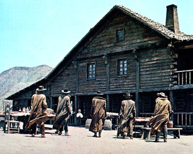A classic scene from a Henry Fonda film, showcasing intense Western drama.