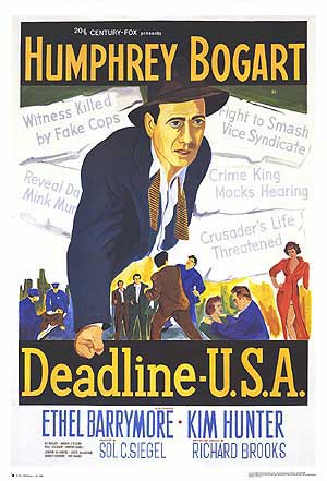 A captivating scene from Deadline U.S.A., highlighting its dramatic storytelling.