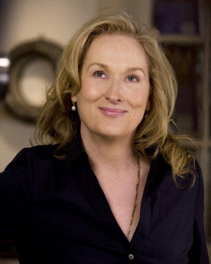 Close-up of a signed Meryl Streep photograph, ideal for collectors