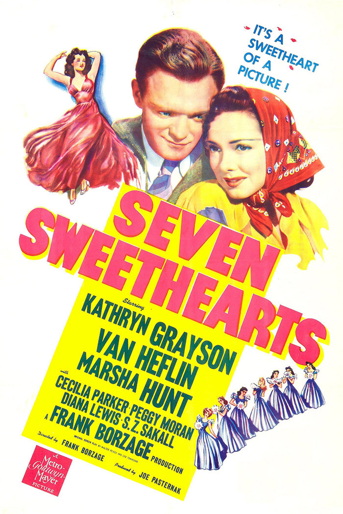 Charming Seven Sweethearts Giclee Print in a modern living room, highlighting its artistic details.