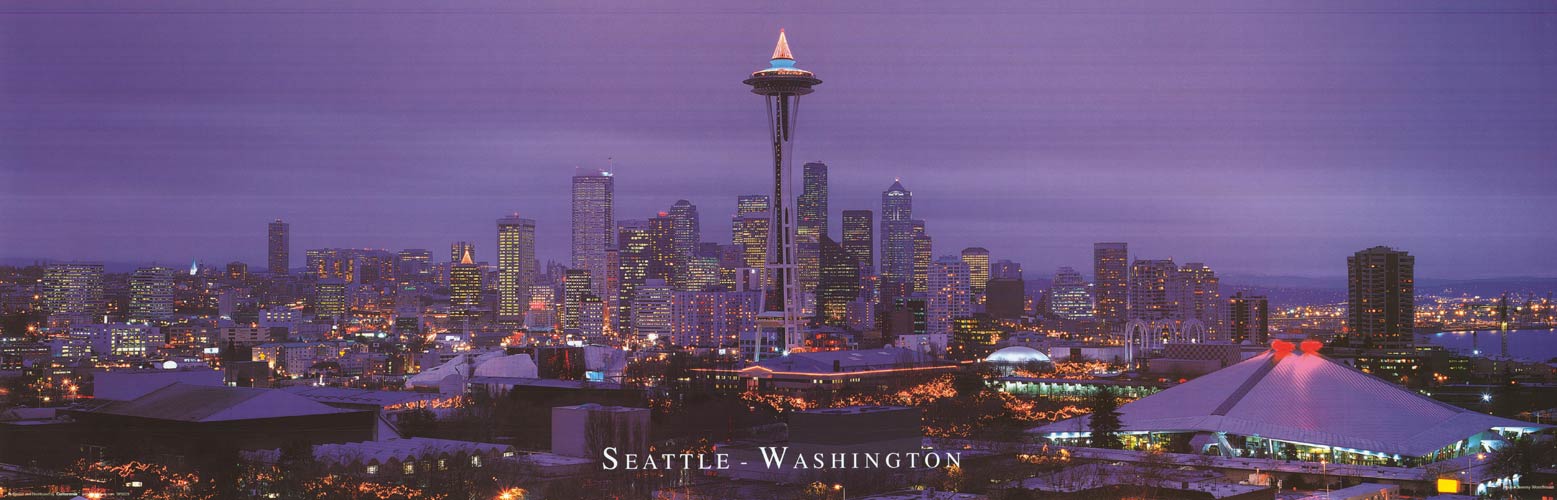 View of the Space Needle at sunset in Seattle, a must-visit attraction.