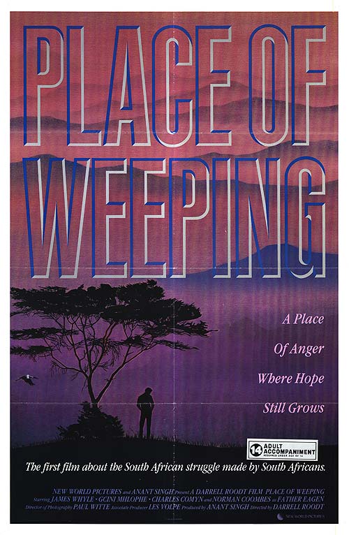 Front cover of Place of Weeping DVD showcasing South African drama themes