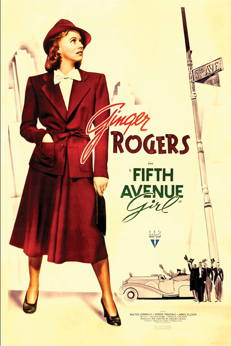 Close-up of Fifth Avenue Girl giclee art print on wall