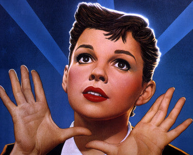 Vintage Judy Garland record collection with classic album covers