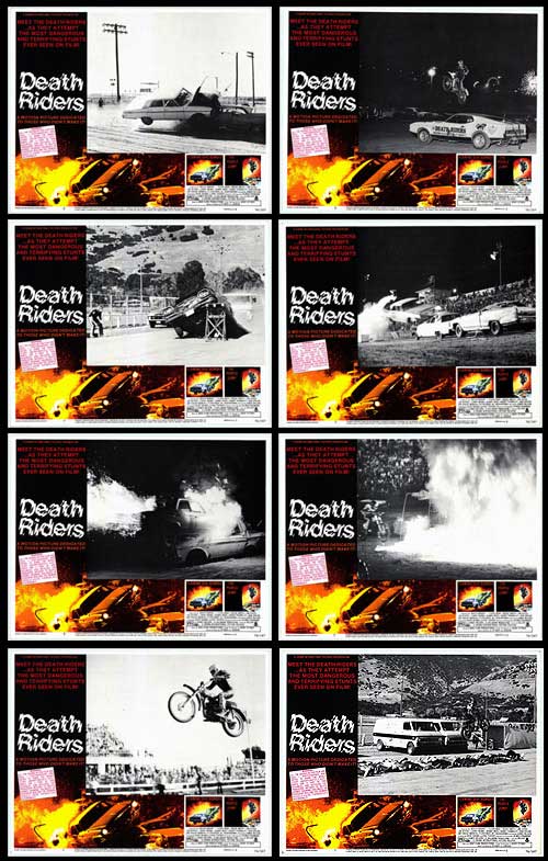 Front view of the Death Riders collectible toys set displayed on a shelf