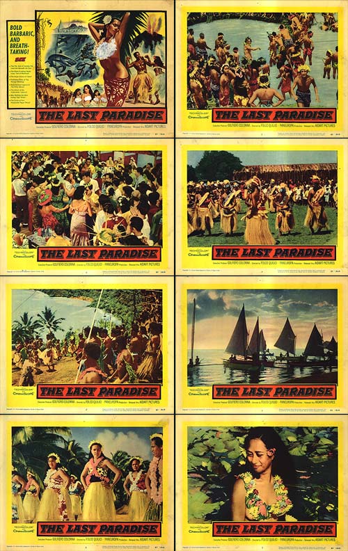 Last Paradise collectible card set with damaged title card angle view