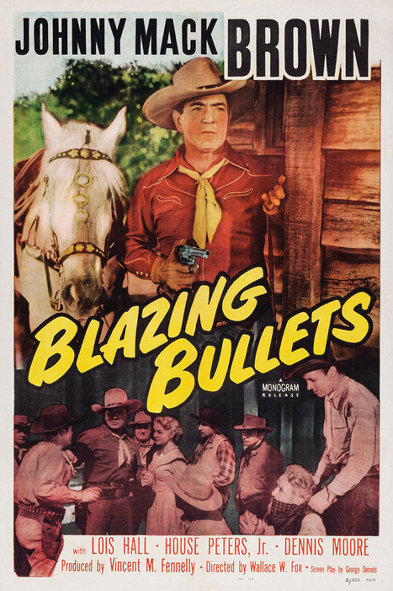 Blazing Bullets giclee print displayed in a modern living room, enhancing the decor.