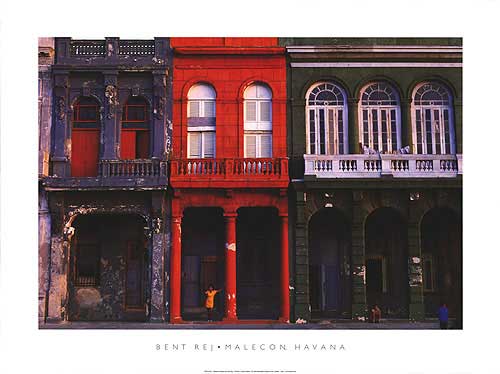 Vintage Havana Malecon memorabilia featuring colorful street scenes