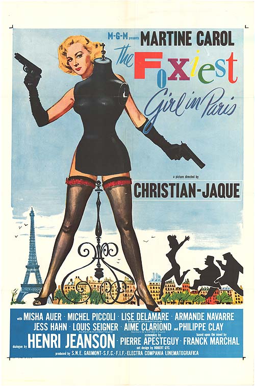 Close-up of Martine Carol vintage film poster, French cinema wall art