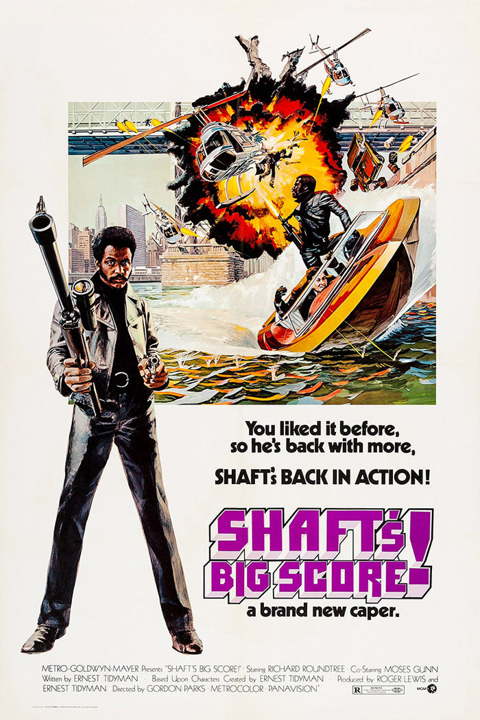 Close-up of Shaft's Big Score! giclee art print showcasing vivid details