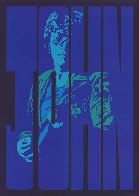 Art deco John Lennon print showcasing vibrant colors and dynamic design