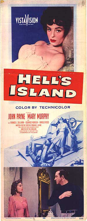 A thrilling scene from Hell's Island showcasing the lush landscape and intense action.