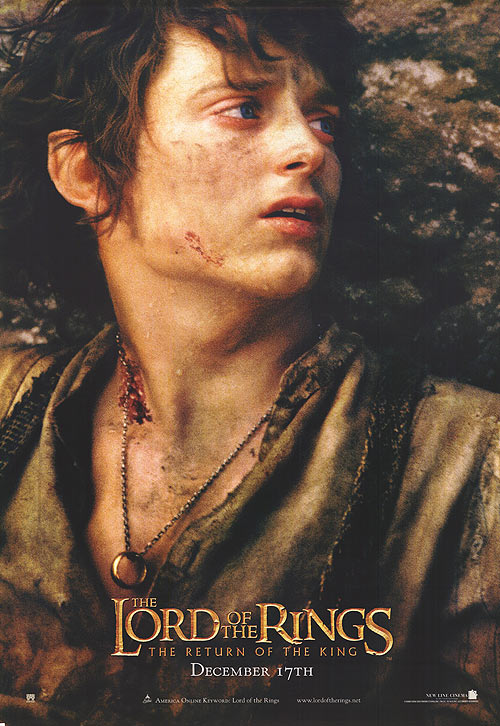 The Return of the King DVD cover featuring Frodo and Gandalf in the epic battle scene.