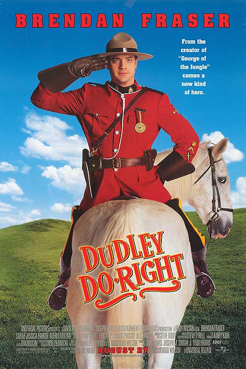 Close-up of Dudley Do-Right action figure showing detailed costume and facial expression