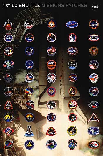 Close-up of embroidered NASA shuttle mission patch featuring STS-1 launch insignia – perfect NASA memorabilia for collectors