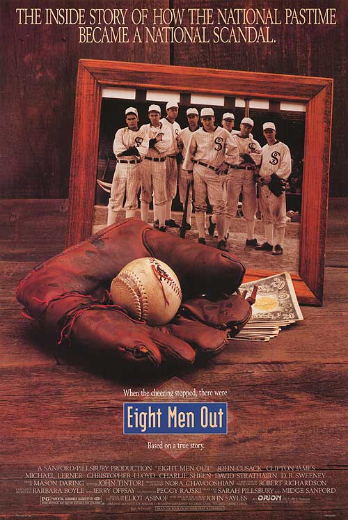 Cover image of Eight Men Out showcasing baseball history and drama.
