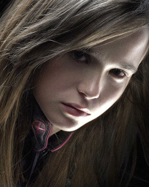 Close-up of Ellen Page poster with bold colors and design