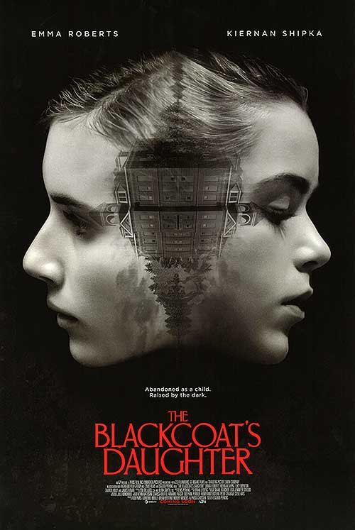 Promotional poster of Blackcoat's Daughter highlighting psychological horror themes