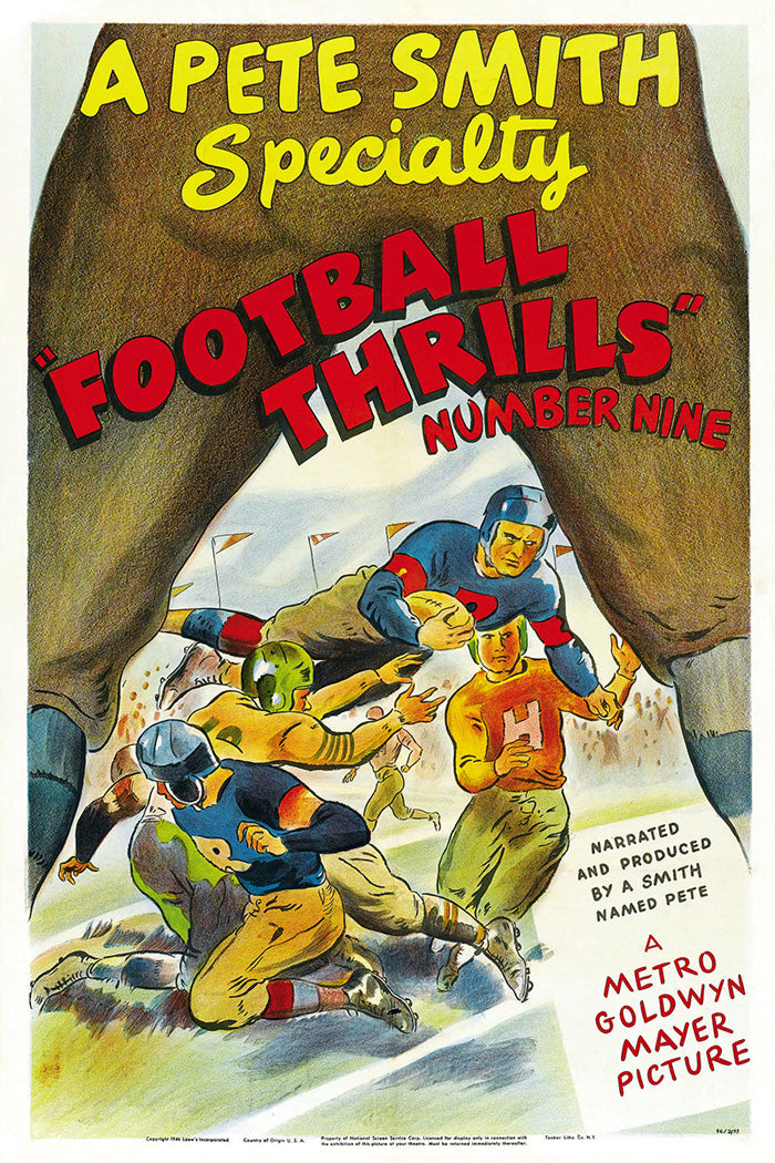Close-up of Gridiron Glory No. 9 football giclee print showing fine detail and vibrant color