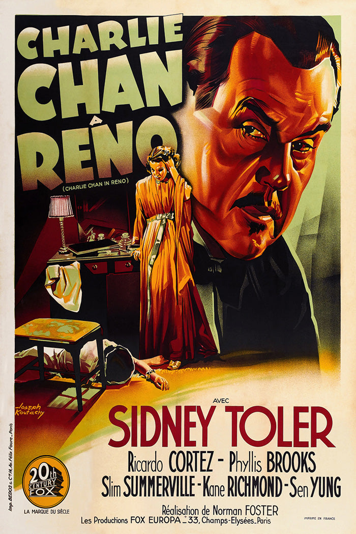 A vibrant Charlie Chan giclee print showcasing Reno's stunning landscapes.