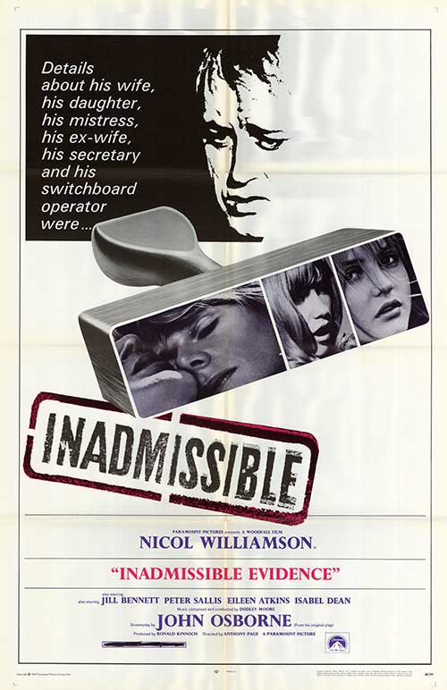 Cover of Inadmissible Evidence showcasing a tense courtroom scene.