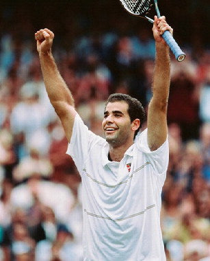 Pete Sampras signed tennis ball displayed with authenticity certificate