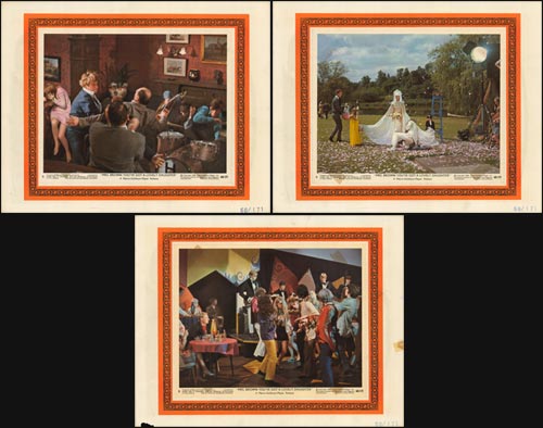 Front view of Mrs. Brown lobby cards showcasing classic film scenes.