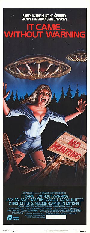 A close-up of the It Came...Without Warning movie poster, showcasing its vintage artwork.