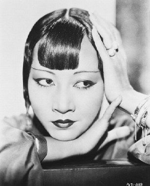 Front view of Anna May Wong inspired vintage dress