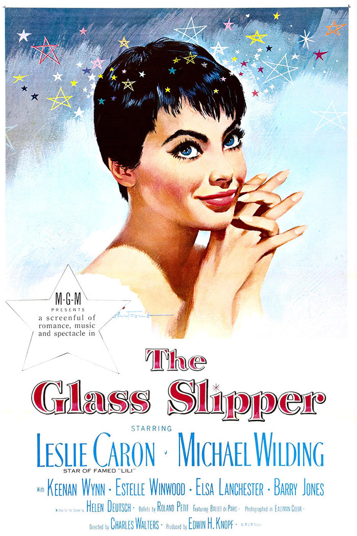 Elegant Glass Slipper Giclee Art Print displayed in a modern living room setting.