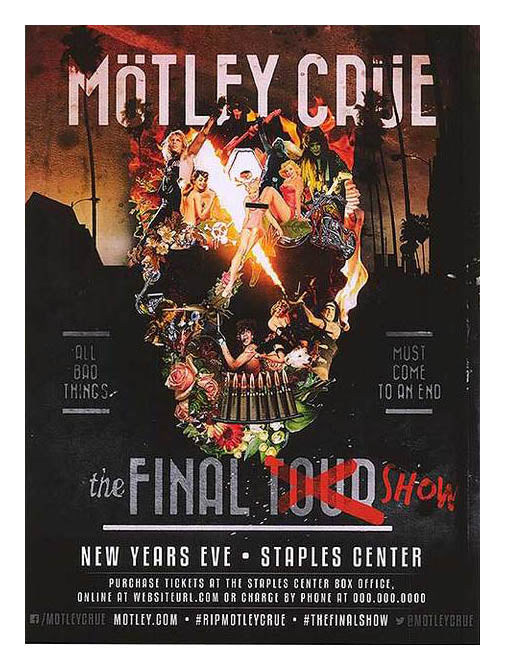 Exclusive Motley Crue final show collectibles on display