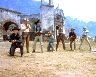James Coburn in The Magnificent Seven showcasing intense action scenes.