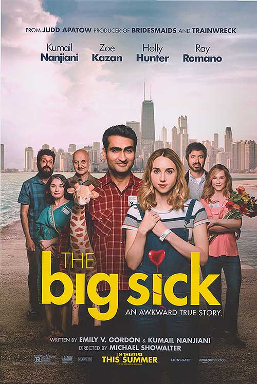 The Big Sick DVD cover showcasing the main characters in a heartfelt scene.